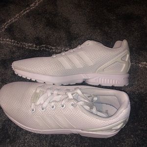 White Adidas ZX FLUX SHOES
